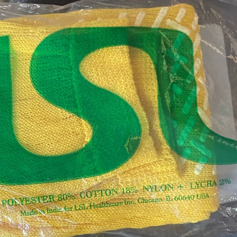 LSL One Pair New Yellow Traction Socks in Package Unisex Will Fit Most Feet xxl